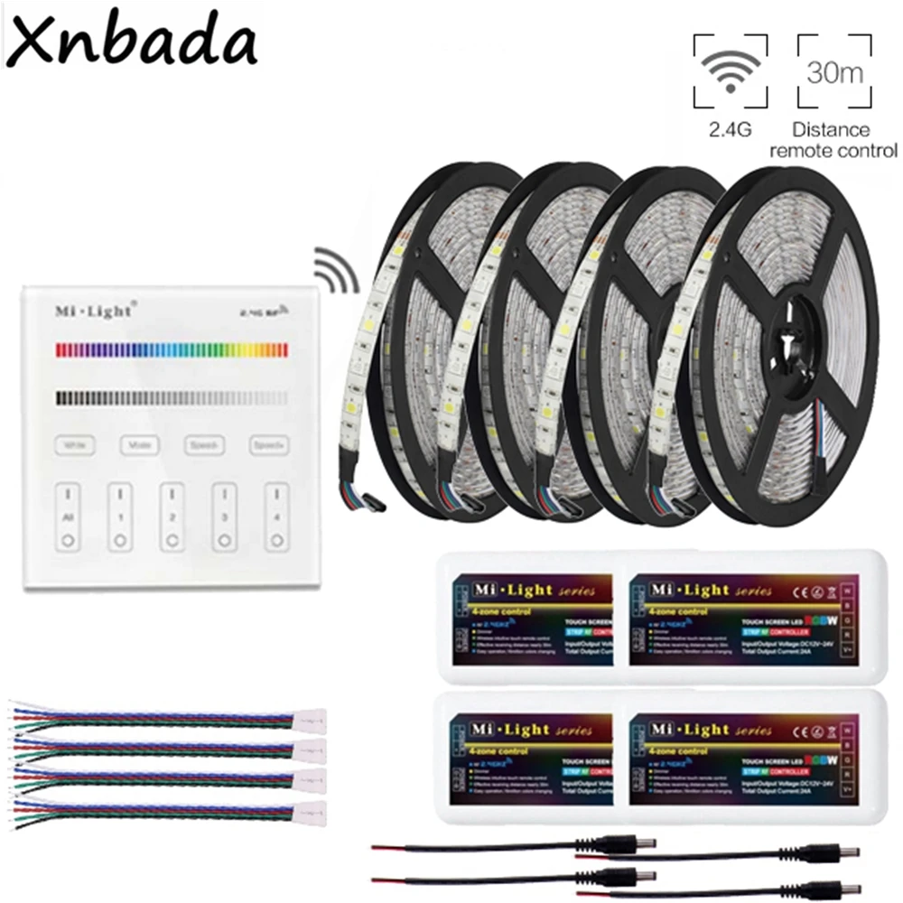 Светодиодная лента 5050 RGB + W/WW 5 ~ 20 м светильник DC12V Mi контроллер светодиода RGBW 2 4G T3 4