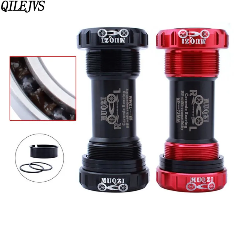 

QILEJVS 1 Set Bicycle Central Axis Mountain Road Bike Folding Bikes Screw-in Type 68-73mm Five-way Width Medium Shafts