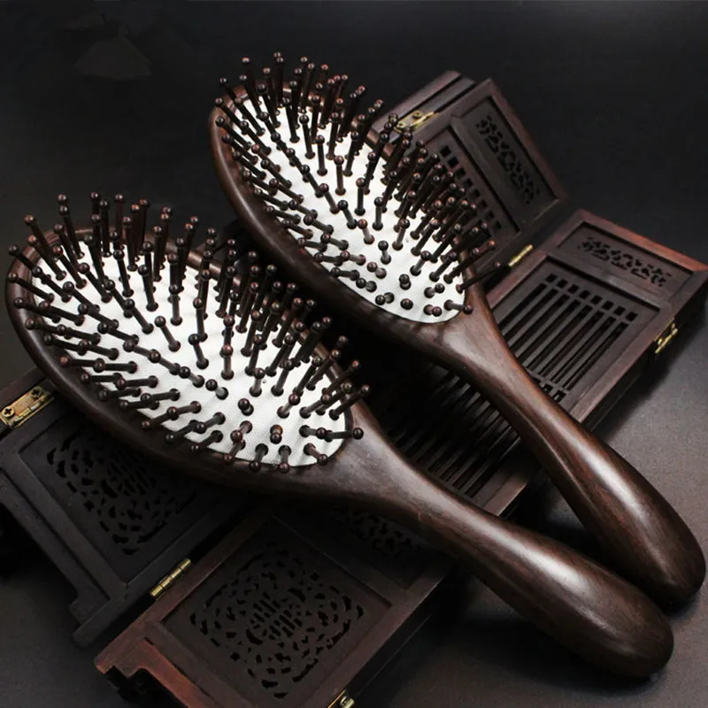 

2019 Top Fashion Hairbrush Hair Brush Hair Care Hot Sale Of High-grade Pure Natural Ebony Comb Airbag Massage