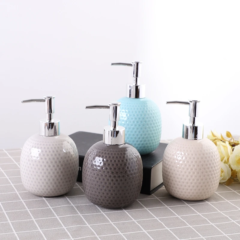 

NEWYEARYEAR European Ceramic hand washing liquid Bottling Hotel soap dispenser Emulsion creative Bathroom accessories Set Gift