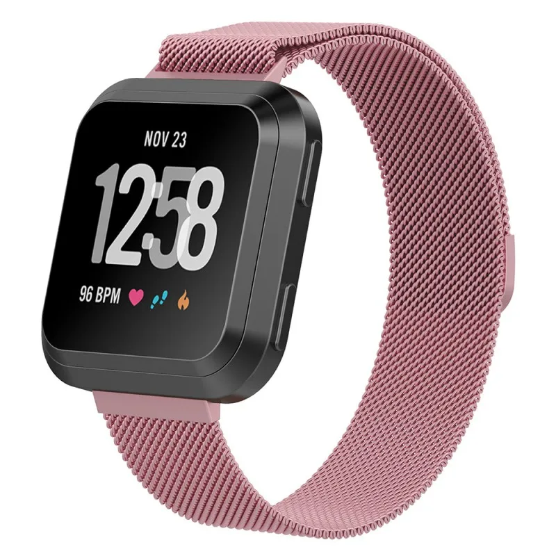 Магнитная застежка Миланская петля ремешок для Fitbit versa, ремешок из нержавеющей стали металлический браслет Сменная сетка браслеты