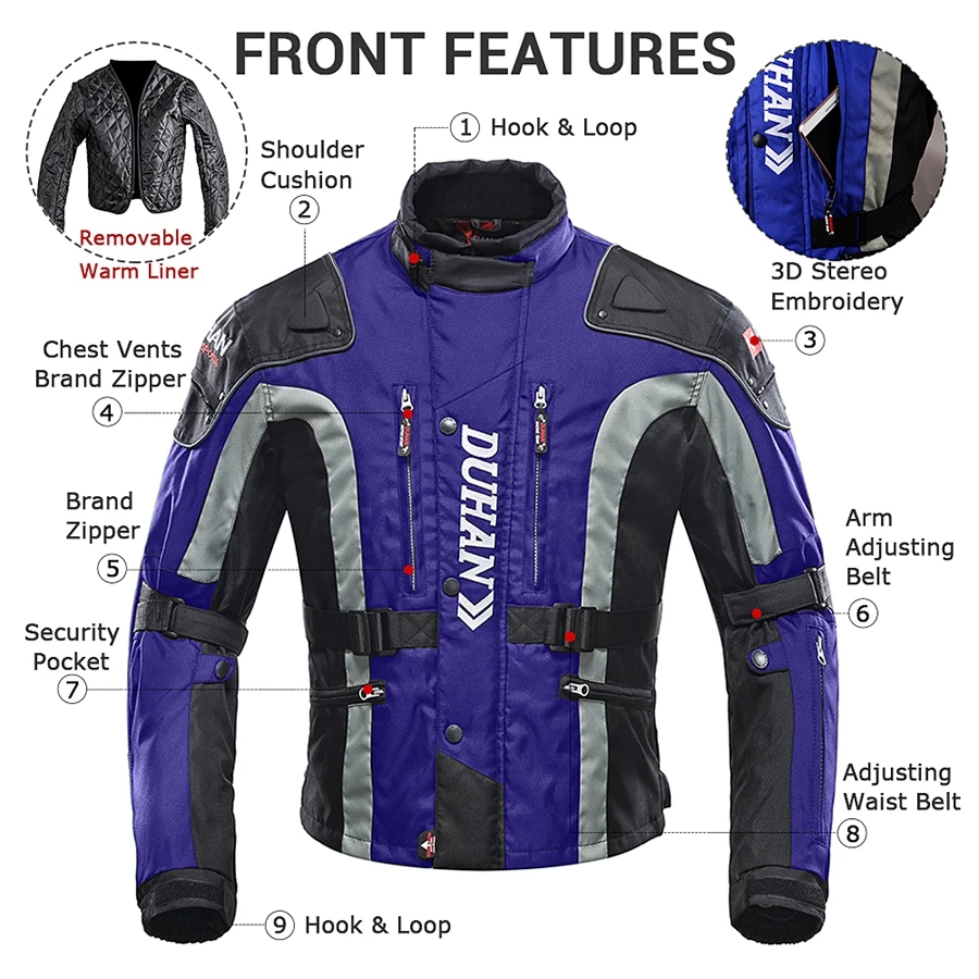 DUHAN-Windproof-Motorcycle-Jacket-Cold-proof-Armor-Men-s-Autumn-Winter-Motorbike