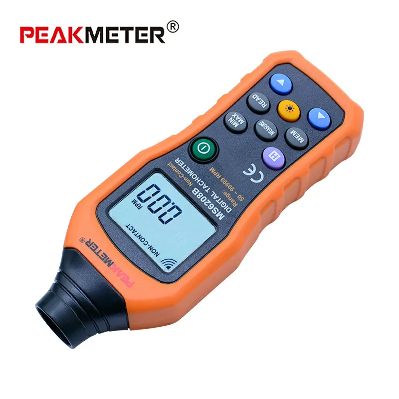 PM6208B Digital Non-Contact Tachometer RPM Speed Meter Revolution Meter Auoeer Digital Tachometer 
