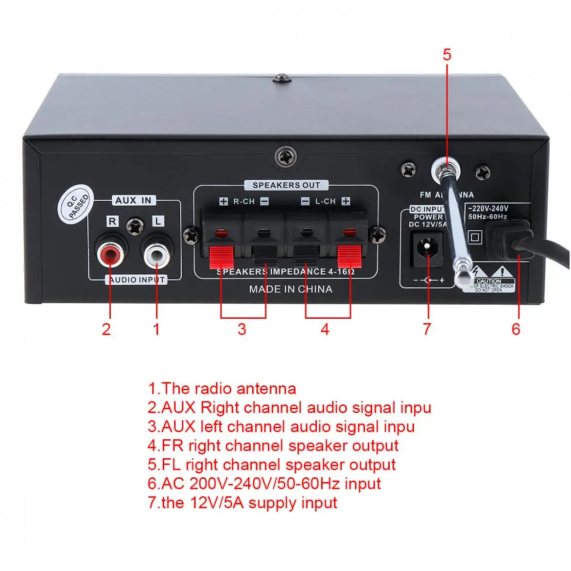 HiFI Bluetooth 4CH Автомобильный MP3 стерео аудио усилитель мощности DSP цифровой FM радио плеер Поддержка SD/USB/DVD с пультом дистанционного управления