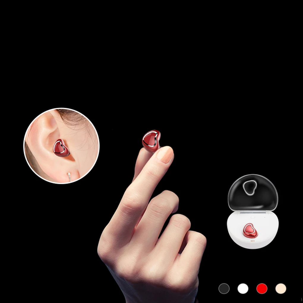 В форме сердца Bluetooth 4,1 телефон планшет одно ухо в ухо гарнитура беспроводные наушники вкладыши
