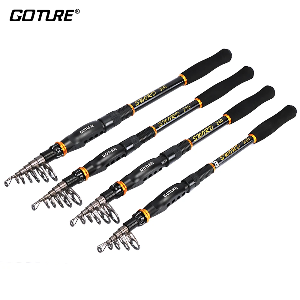 Goture SWORD Series Telescopic Fishing Rod Carbon Retractable 2.1M-3.6M Sea Saltwater Fishing Rod For Trolling Surf Casting