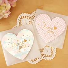 1 Набор Спасибо карты в форме сердца конверт бумага с наклейкой открытка приглашение письмо фото письмо хранения конверт канцелярские принадлежности