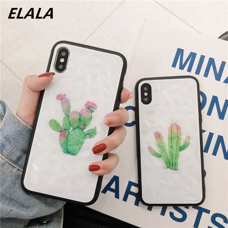 

ELALA Candy 3D Case For iPhone X 6 6s 7 8 Plus XR XS Max Cute Cartoon Diamond Funny Print Summer Cases For iPhone 6s Cover