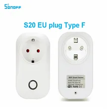 10 шт. Sonoff S20, ЕС, Великобритания, Wi-Fi, беспроводное приложение, удаленная розетка, переключатель синхронизации, работа с Google nest Alexa на ios android