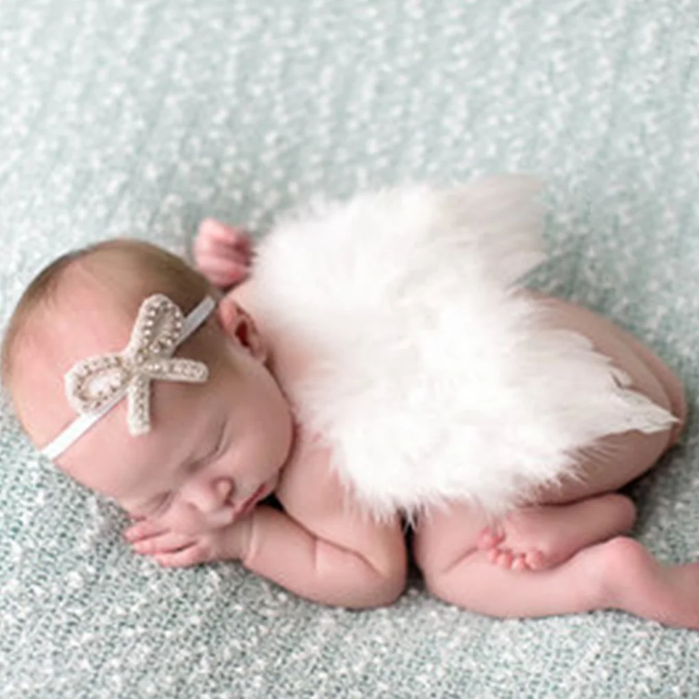 Newborn Photography Accessories Angel Wing Baby Photo Props Handmade Costumes For Infants Fotografia Crochet Costumes For Baby