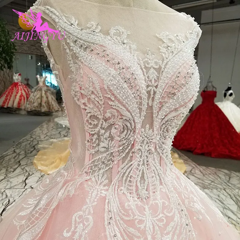 

AIJINGYU Wedding Bolero Lace Ivory Long Modest Bridal Gowns Newest 2019 Amazings Nova Shiny Gown Sparkle Korean Wedding Dress