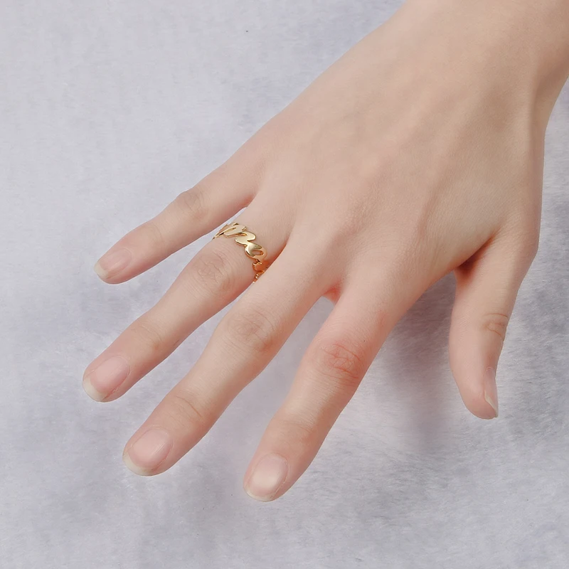 DODOAI пользовательское имя кольцо золотого цвета персонализированное имя кольцо с сердцем Высокое качество нержавеющая сталь мужские ювелирные изделия не выцветают