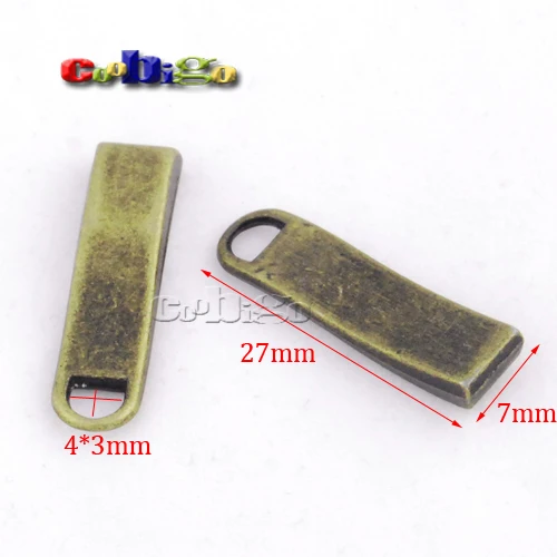 5000pcs Pack 27*7mm Metal Curved Zipper Pull Tap Zinc Alloy Antique