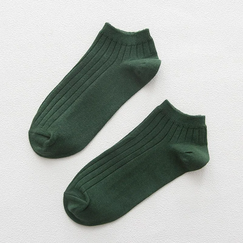 Ink Green La MaxPa 2 Пары Мужские щиколотка хлопковые носки мужские короткие носки цветные воздухопроницаемые тапочки короткие носки 10 цветов k1419 - Цвет: Ink Green