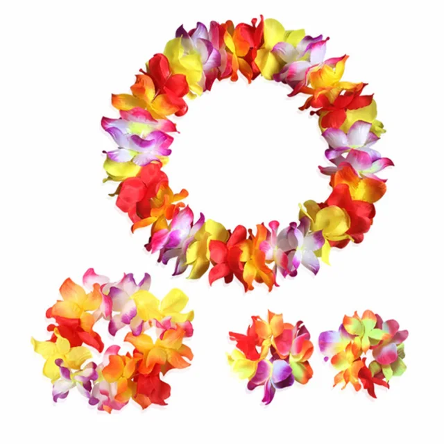 aliexpress com buy 4pcs hawaii flower garland necklace christmas headband suppliers