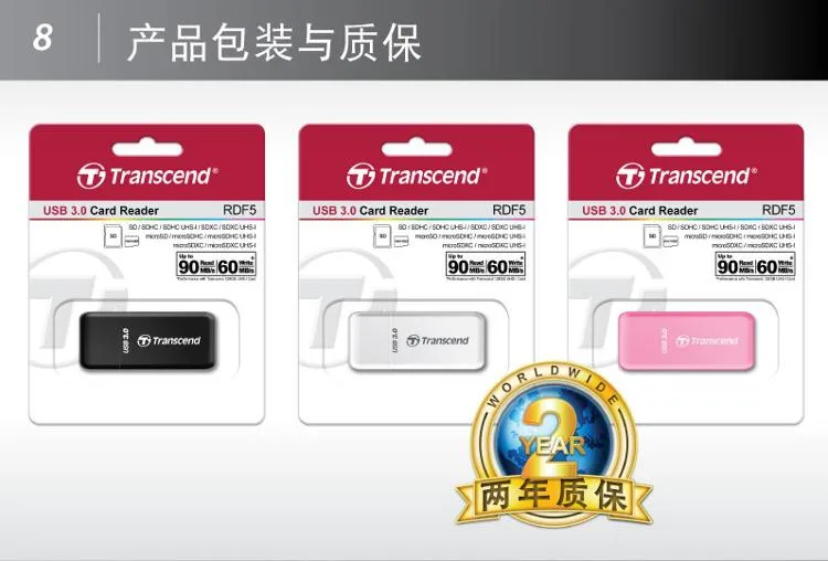 Transcend 2 в 1 Высокоскоростной USB 3,0 кард-ридер адаптер для SD/SDHC/SDXC/microSDHC/microSDXC/Micro SD UHS-I адаптер для карт TF