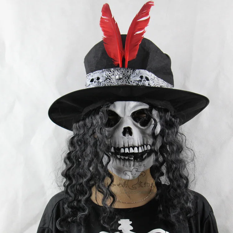 

W&M Halloween cosplay terror Duke skeleton mask Funny intimidating Birthday Party clown latex full face masks Movie props