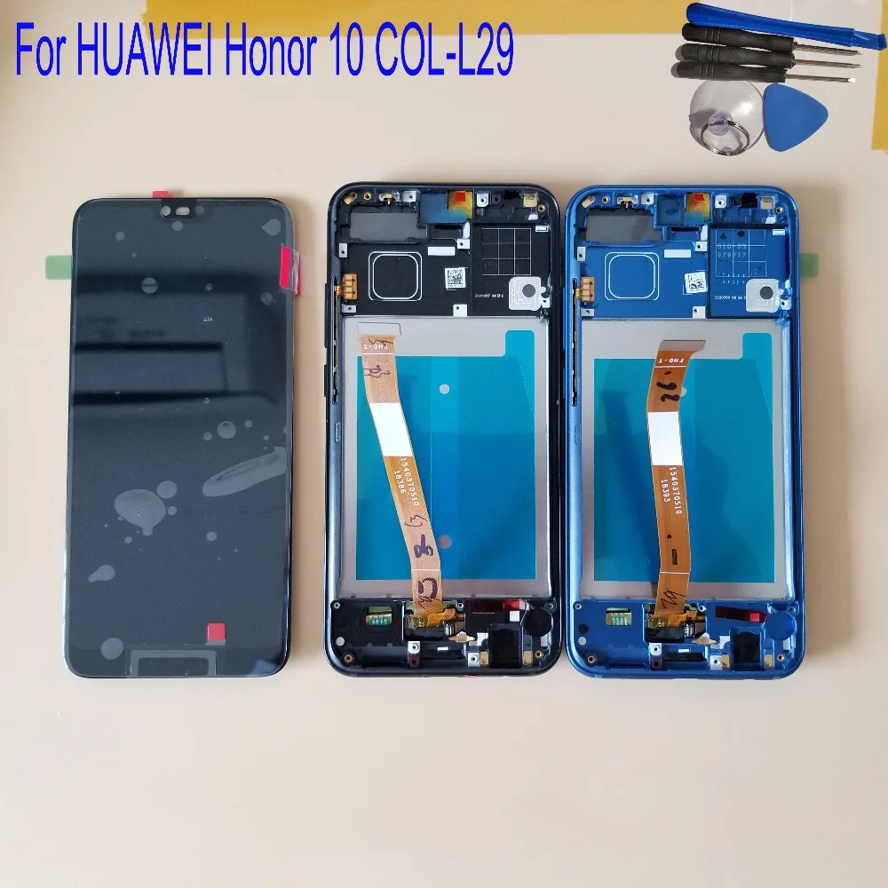 С рамкой для Huawei Honor 10 COL L29 ЖК дисплей сенсорный экран дигитайзер в сборе замена со