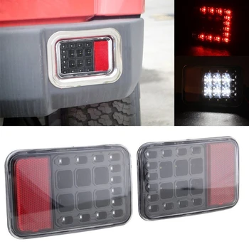 

2 Pcs LED Tail Rear Back Bumper Light Back up Reverse Lights Back Parking Light Brake Light Assembly for Jeep Wrangler JK 07-16