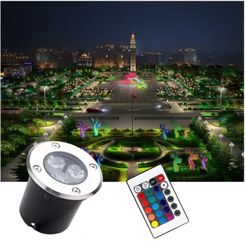 

DC12V 9W Led RGB Underground Light Deck Lamp Outdoor IP67 Buried Recessed Floor Lights Warm/Cold White With Remote Controller