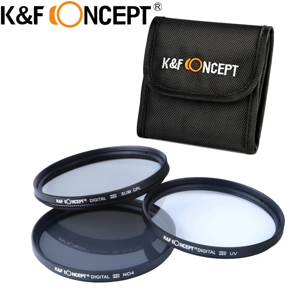 K&F Concept 62MM UV CPL ND4 Filter Sets For PENTAX K 30 K 50 K 5 K 5 II