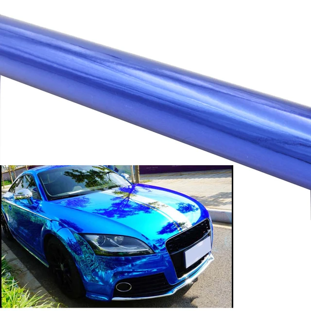 Auto blu cromo pellicola vinilica pellicola avvolgente pellicola adesiva  pellicola per auto con bolle d'aria pellicola per avvolgimento gratuita  vinile per cricut - AliExpress