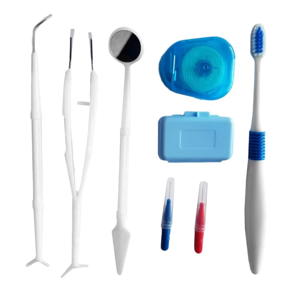 Dental Care Tooth Brush Kit Floss Stain Tongue Tooth Cleaner