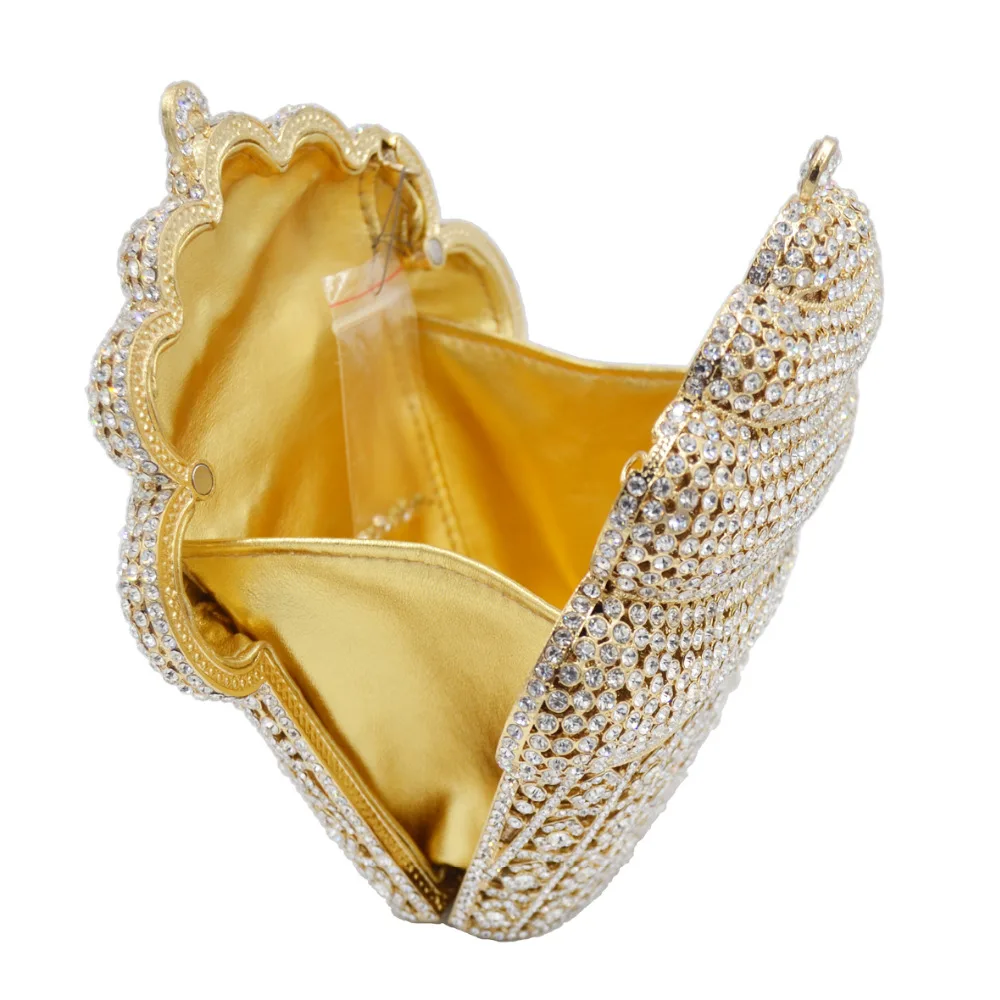Новейшая Роскошная вечерняя сумочка с кристаллами мороженого золотого и серебряного цвета, клатч кошелек сумка на плечо SC621