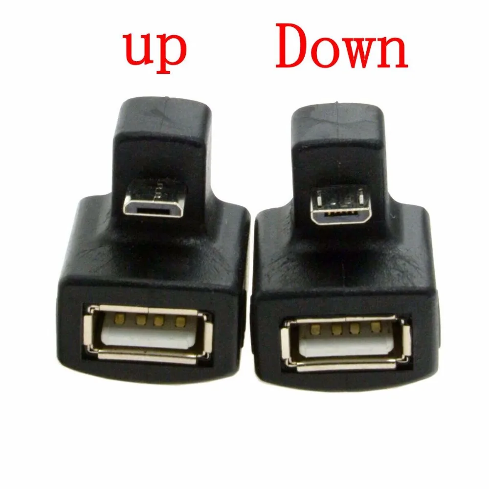 

New 180 Degree Down Right Angled Micro USB OTG to USB 2.0 Female Extension Adapter for Cell Phone & Tablet