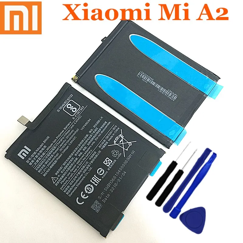 BN36 3010 мА/ч, Батарея с клеем, стикер для Xiaomi mi A2/mi 6X mi 6X