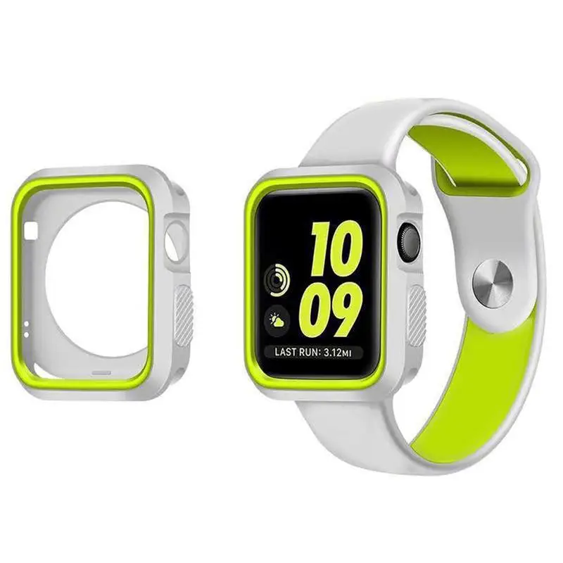 EastVita силиконовый защитный чехол для Apple Watch 42 мм 38 полный экран Рамка резиновая
