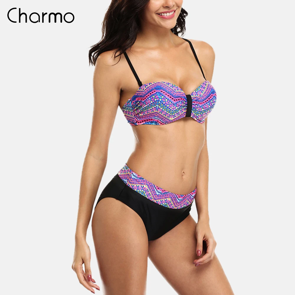 Женский комплект бикини с цветочным принтом Charmo винтажный купальник на