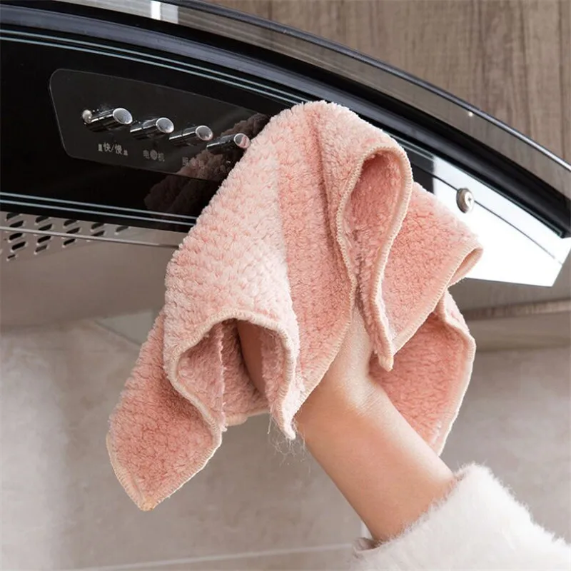 

Microfiber Coral Velvet Rag To Oily Dish rag Towel Cleaning Absorbent Scouring Pad Home Kitchen Bathroom Wash Cloth