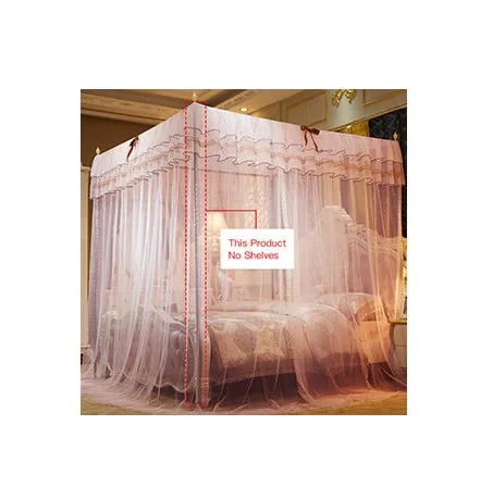 Кружевная потолочная москитная сетка, элегантная Дворцовая трехдверная москитная сетка без полок, кровать, навес, сетка, домашний текстиль - Color: 1