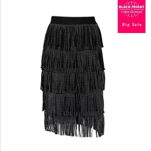 Уличная одежда, стильные женские миди юбки с кисточками, весна-лето, новые модные эластичные женские юбки с высокой талией, элегантная женская одежда