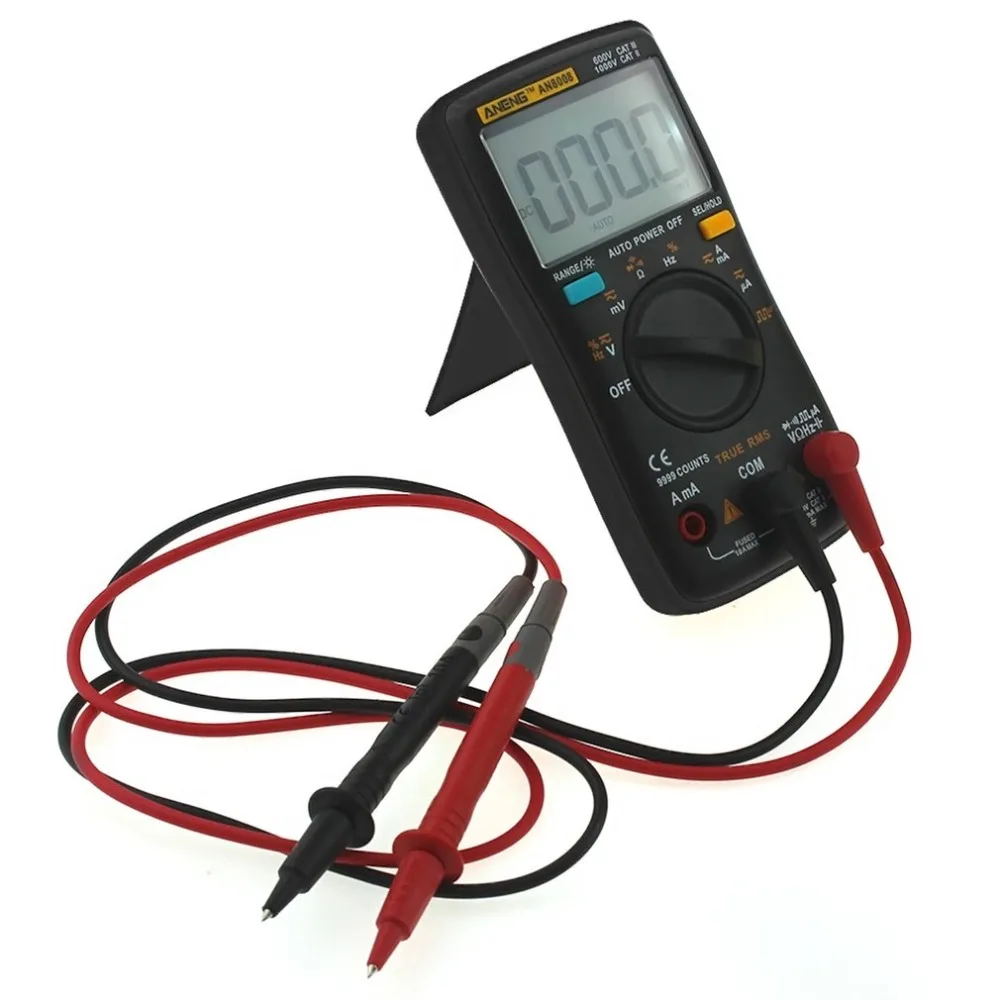 ANENG AN8008 Цифровой мультиметр 9999 отсчетов с подсветкой AC/DC Вольт Ампер Ом Емкость