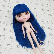 Обнаженная кукла blyth, Заводская кукла с голубыми волосами, подходит для DIY смены BJD Игрушки для девочек 13