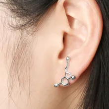 Очаровательные серьги-гвоздики из допамина, Shellhard, модные биохимические серьги молекула серотонина для женщин, ювелирные изделия brincos