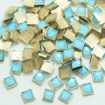 

SINUAN Square Rivet 8MM/10MM Hot-Fix Rivet Flatback Plating Punk Spikes For Jeans Crafts Handmade Garment Art Accessories