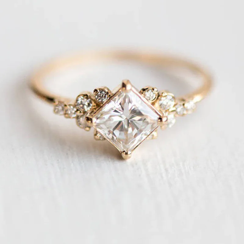 Серебряное кольцо амулеты золото Розовое Золото 13 Стиль Корона Сделай Сам Кристалл палец кольцо для женщин ювелирные изделия подарок - Цвет основного камня: HR227