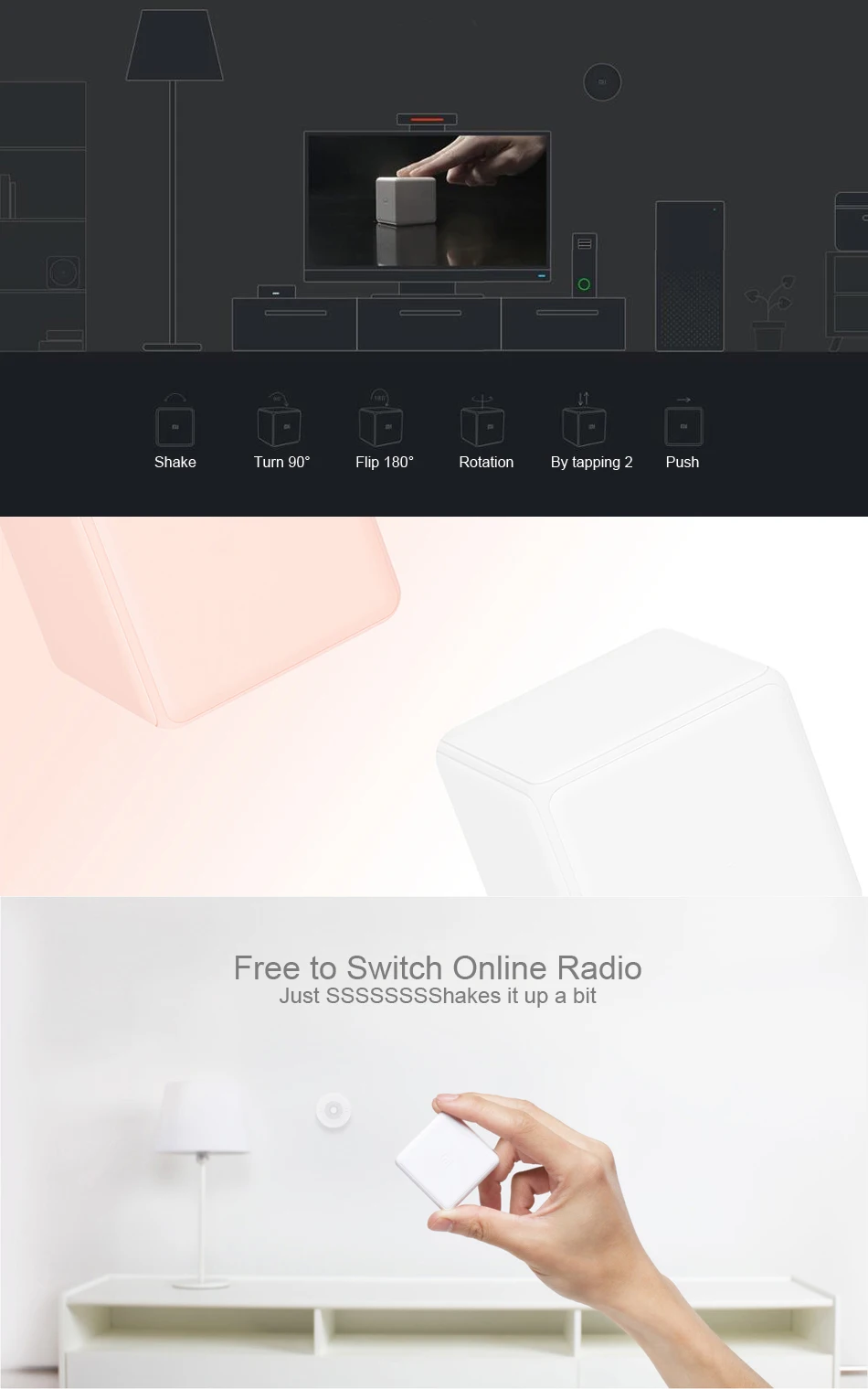 Пульт дистанционного управления Xiaomi Aqara Magic Cube сенсор шесть действий работа с шлюзом для Xiaomi комплекты умного дома