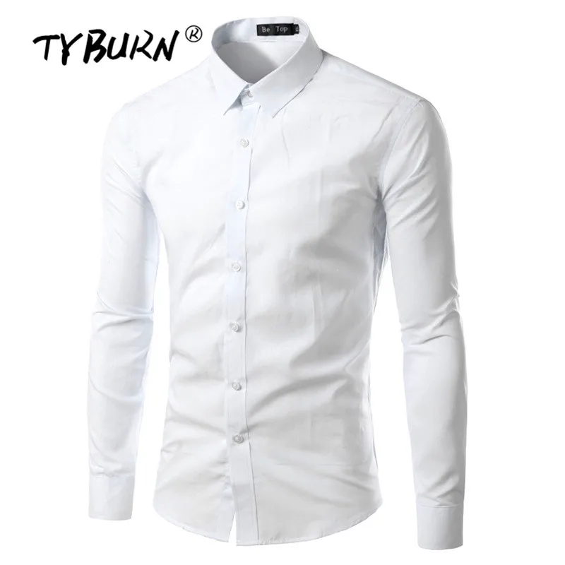 

TYBURN Fashion T-shirts 2019 Streetwear Tshirt Men Long Sleeve Shirt Turn-down Collar Long Sleeve Mens T Shirts T Shirts Man