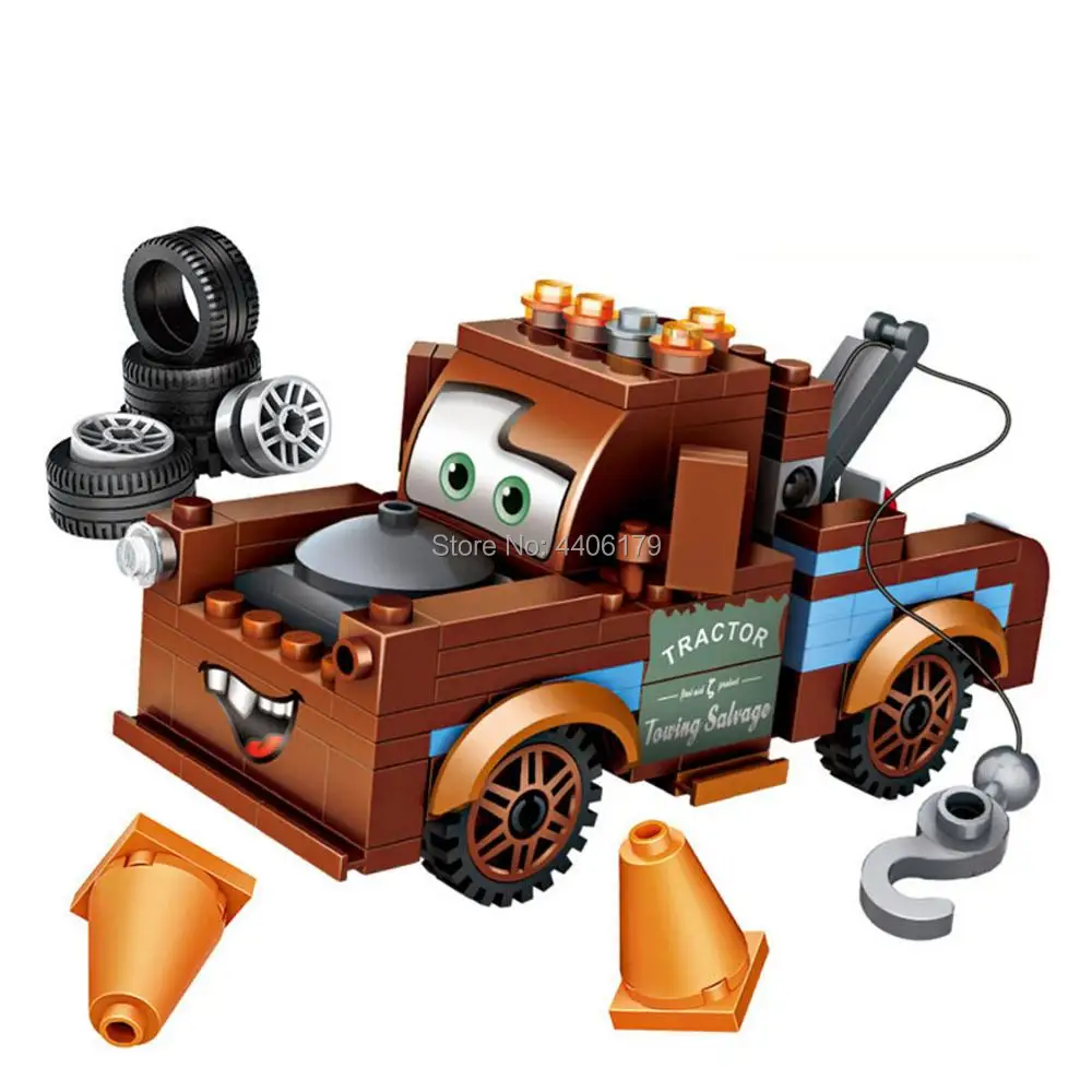 hot LegoINGlys vehicles Anime cartoon Sports car story mini Blocks mcqueens jackson Ramirez trailer truck racing brick toys gift