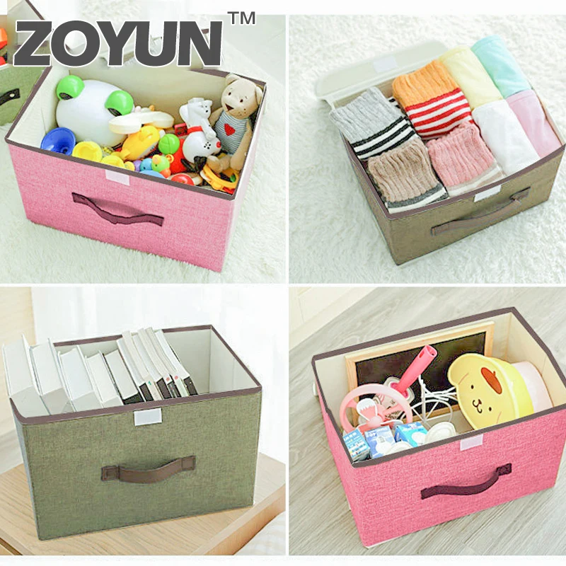 

Folded non-woven storage box household items clothing underwear socks & children's toys storage sorting bag debris storage box