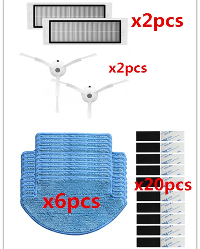 

30pcs/lot Suitable for Xiaomi Mi Robot Vacuum Cleaner parts include side brush HEPA filter mop Cloths magic paste