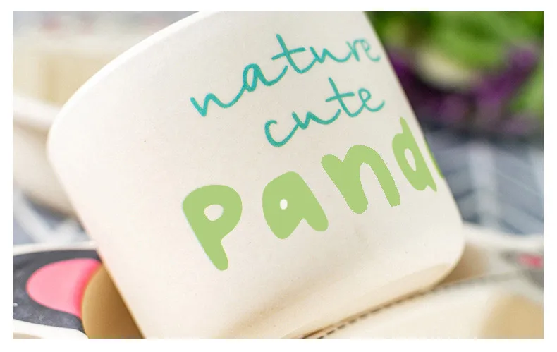 Здоровый бамбук волокно 5 шт./компл. детские блюда мультфильм панда Бегемот чаша тарелка чашка младенческой малыша креативный подарок детская посуда