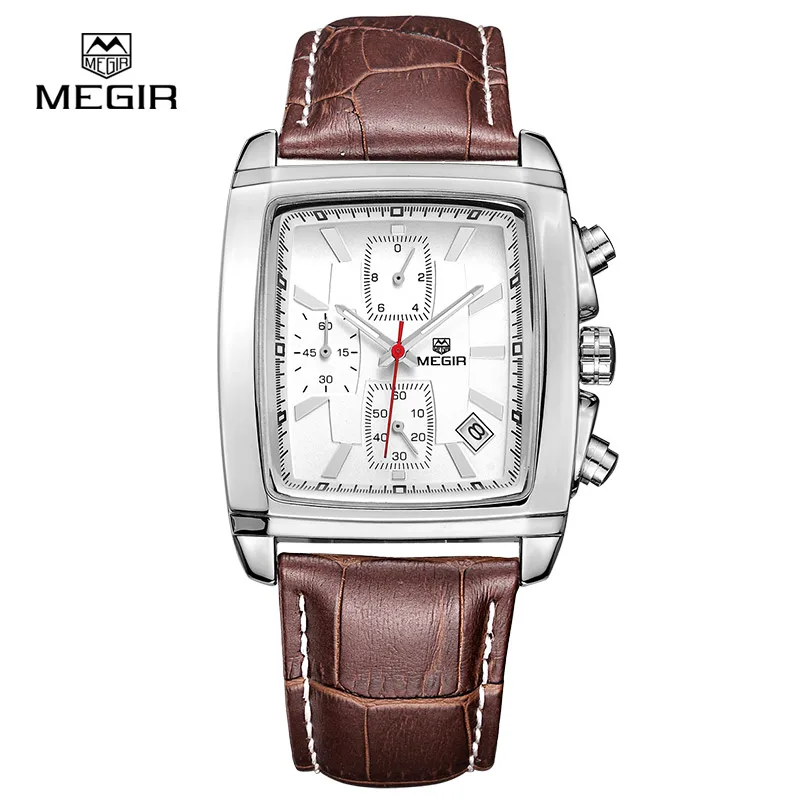 Prix pour MEGIR Mode Hommes Quartz Montres De Luxe Marque Pointeur avec Lumineux 3 petit Cadran Entreprise Imperméable Véritable Bande de Cuir 2028 Prix pour MEGIR Mode Hommes Quartz Montres De Luxe Marque Pointeur avec Lumineux 3 petit Cadran Entreprise Imperméable Véritable Bande de Cuir 2028