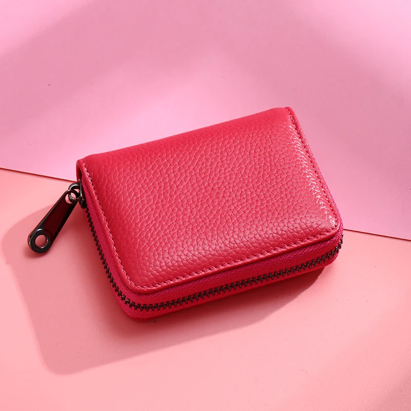 

2019 Cow Leather Men Business Credit Card Holder Cowhide Women Card Bag Organizer Functional with Coin Pocket id card holder