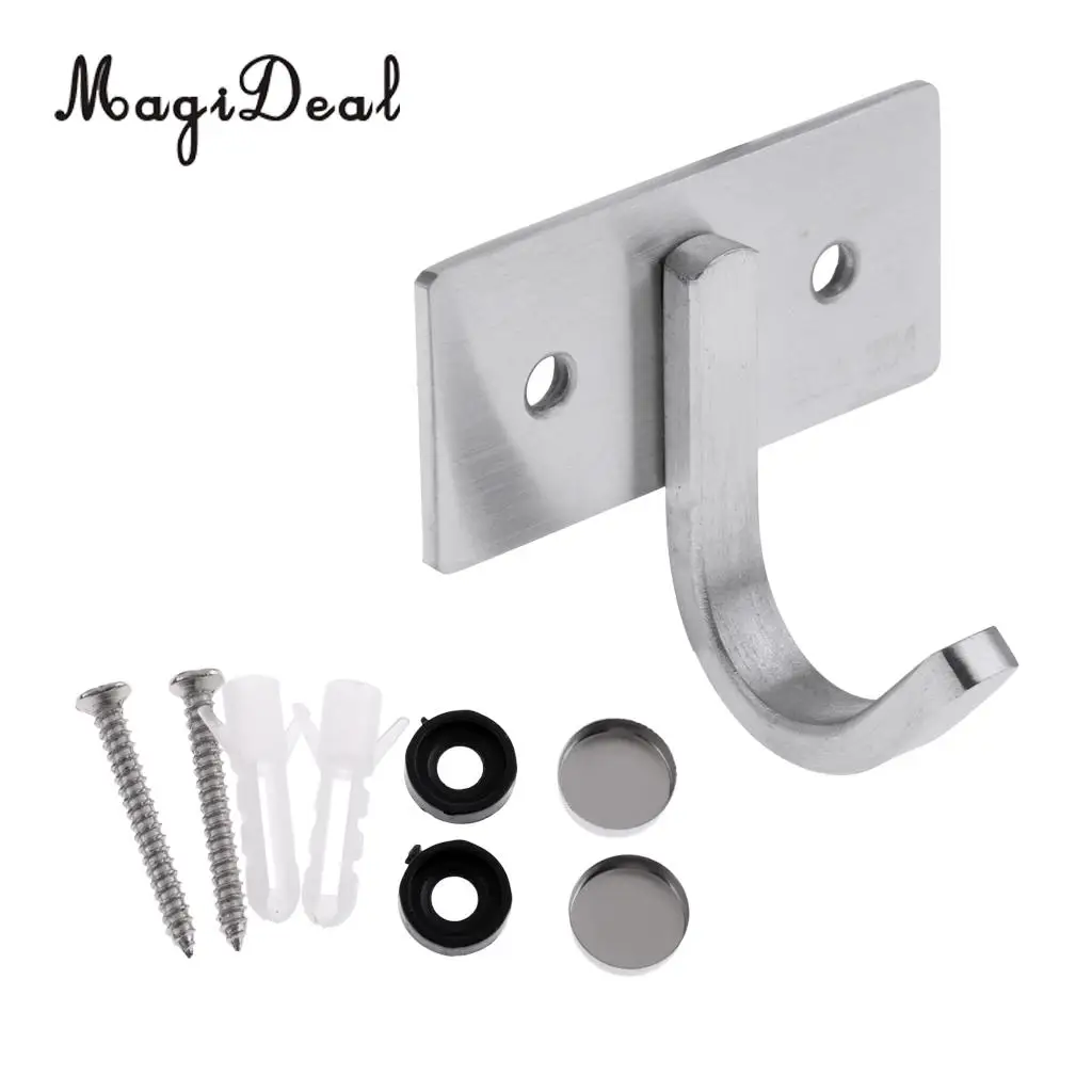 MagiDeal Heavy Duty Durable 304 Stainless Steel Wall Mounted J Hook Hanger Holder for Marine Boat Kitchen Home Bathroom