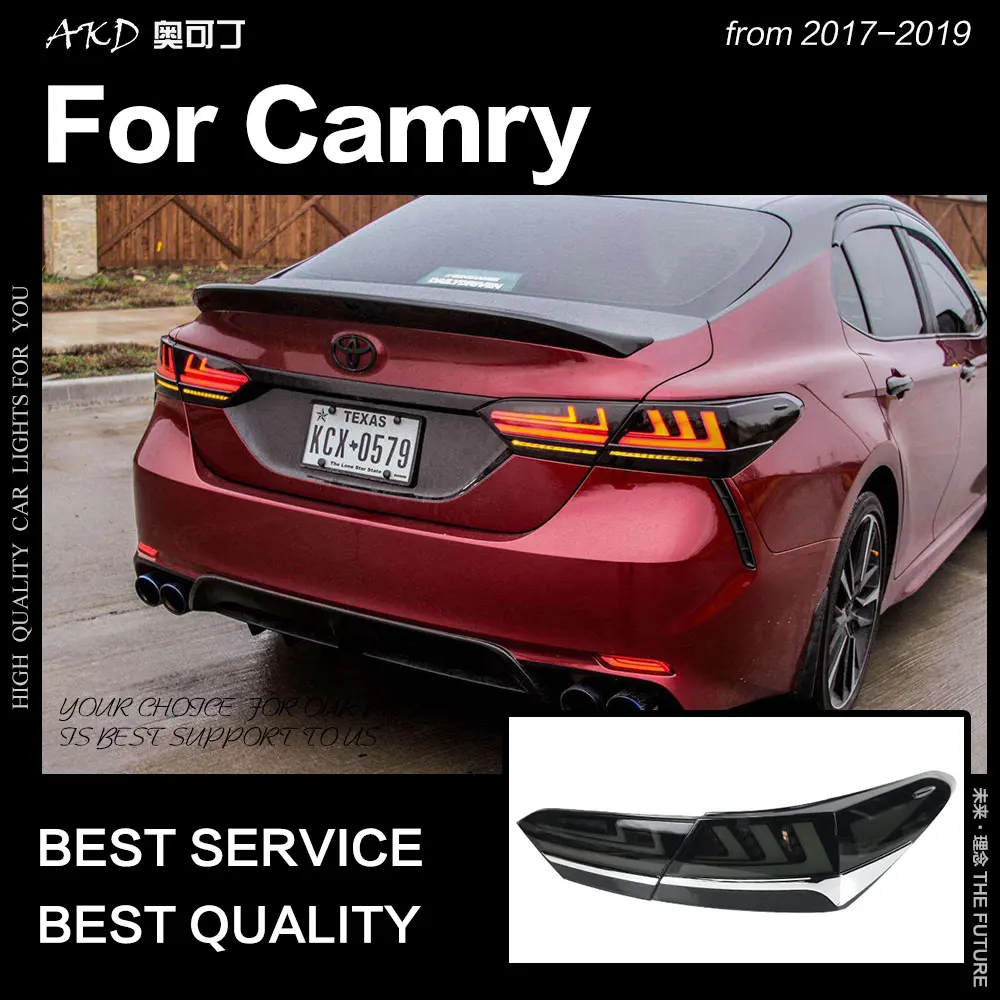 AKD задний фонарь для Toyota Camry задние фонари Camry XSE светодиодный задний фонарь обновление до LS400 дизайн светодиодный динамический сигнал